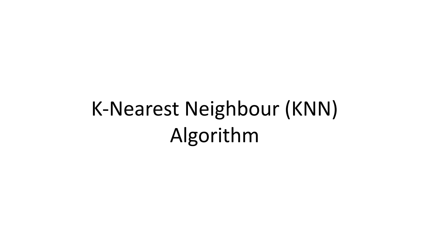 K-Nearest Neighbour (KNN) Algorithm